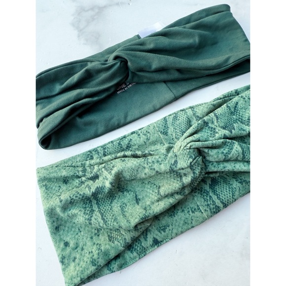 AnyBody Green PatternedSet of 2 Twisted Wrap Headband One Size - Picture 3 of 6